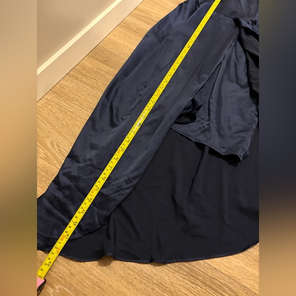 Lulus Law of Attraction Navy Blue One-Shoulder Asymmetrical Midi Dress - Picture 10 of 11